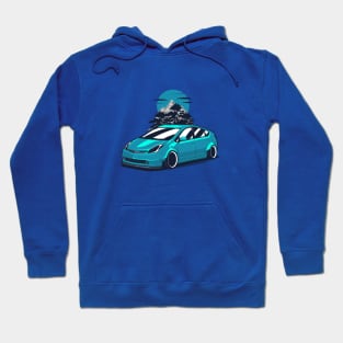 Blue Prius Widebody JDM Mountains Hoodie